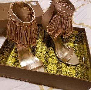 Gold Heels with tassles